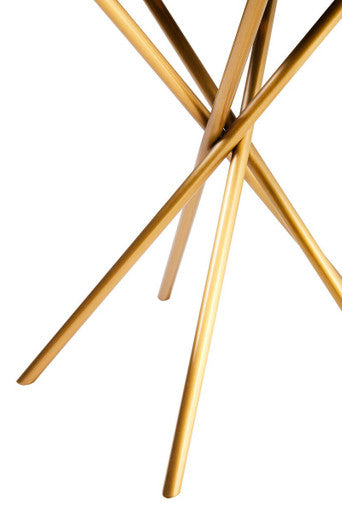 Jana Natural Wooden and Gold Finish Round Side Table