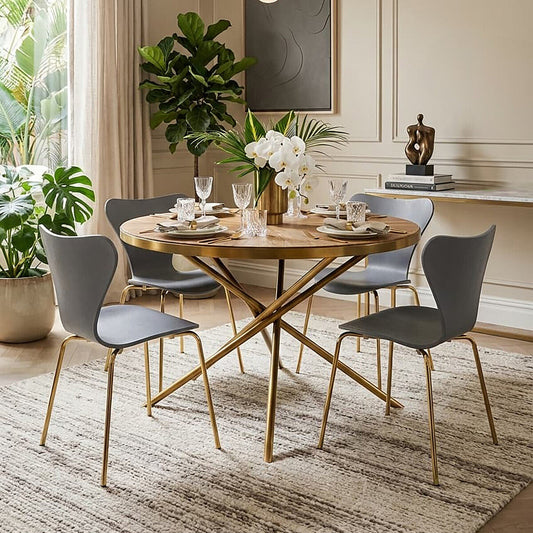 Natural Wooden Round Dining Table