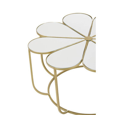 Rabia Mirrored Top Petal Design Coffee Table