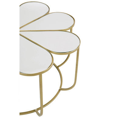 Rabia Mirrored Top Petal Design Coffee Table