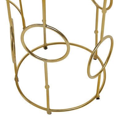 Rabia Mirrored Top and Gold Finish Set of 2 Side Table