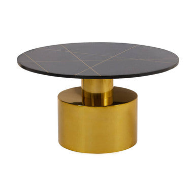 Rabia Black Marble Round Coffee Table