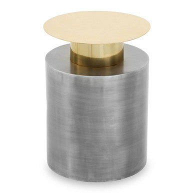 Rabia Gold and Antique Zinc Finish Side Table