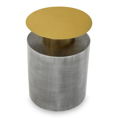 Rabia Gold and Antique Zinc Finish Side Table