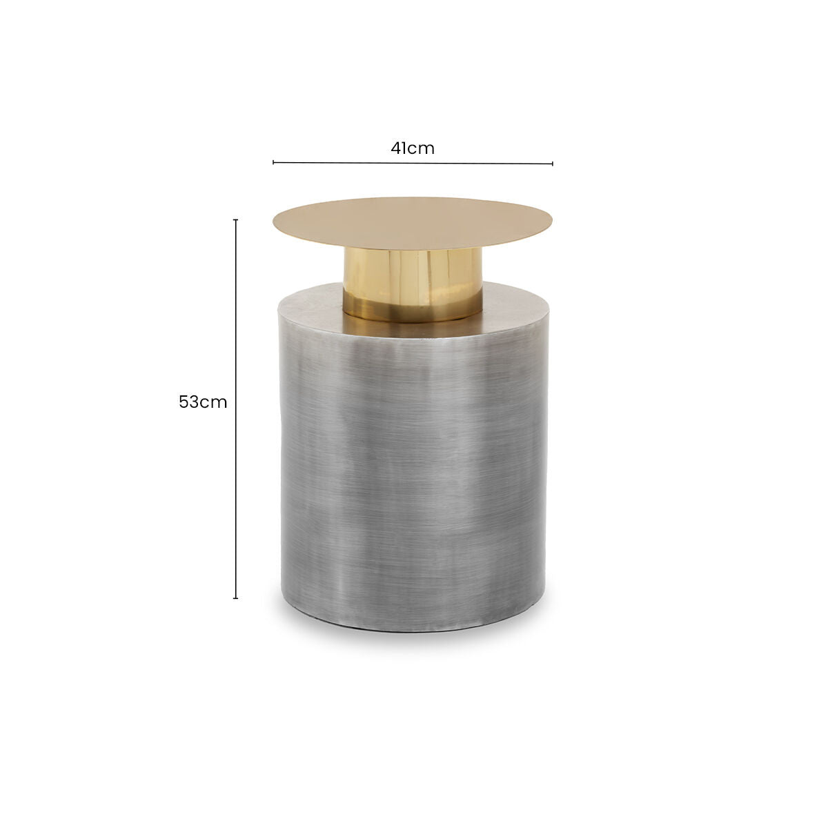 Rabia Gold and Antique Zinc Finish Side Table