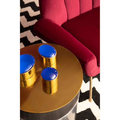 Rabia Gold and Antique Zinc Finish Side Table