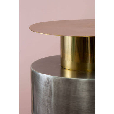 Rabia Gold and Antique Zinc Finish Side Table