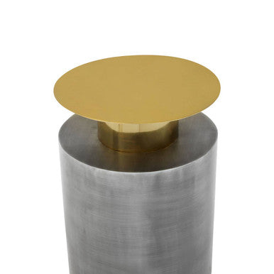 Rabia Gold and Antique Zinc Finish Side Table
