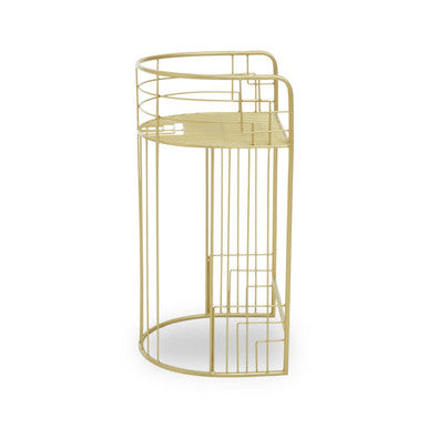 Rabia Gold Finish Wire Frame Bar Chair