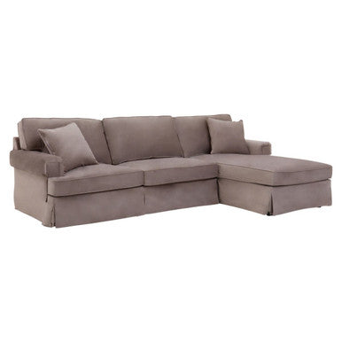 Ralph Mink Velvet 3 Seater Right Hand Chaise Sofa