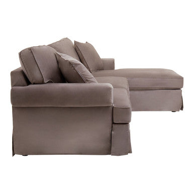 Ralph Mink Velvet 3 Seater Right Hand Chaise Sofa