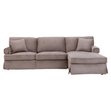 Ralph Mink Velvet 3 Seater Right Hand Chaise Sofa