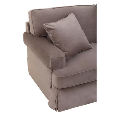 Ralph Mink Velvet 3 Seater Right Hand Chaise Sofa