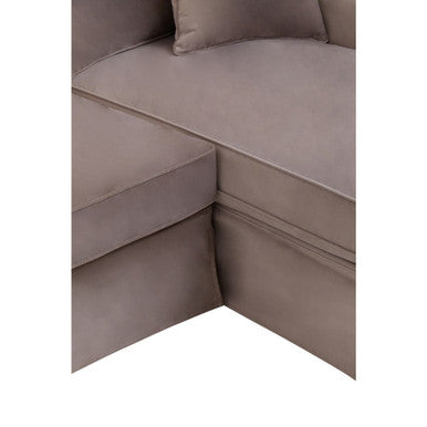 Ralph Mink Velvet 3 Seater Right Hand Chaise Sofa