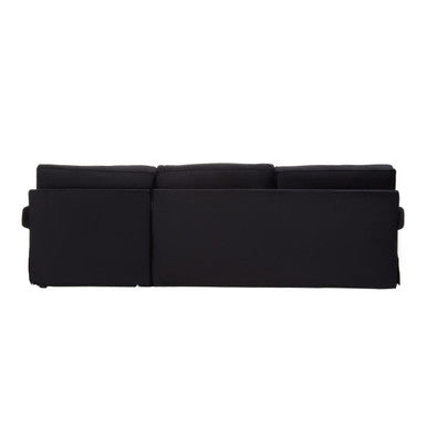 Ralph Black Velvet 3 Seater Right Hand Chaise Sofa