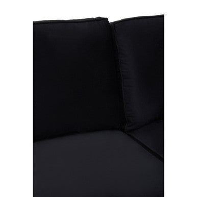 Ralph Black Velvet 3 Seater Right Hand Chaise Sofa