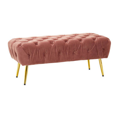 Tamra Dusty Pink Velvet Bench