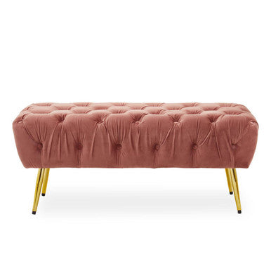 Tamra Dusty Pink Velvet Bench