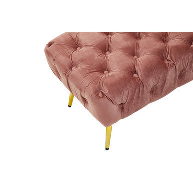 Tamra Dusty Pink Velvet Bench