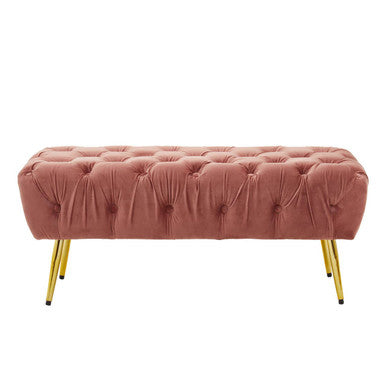 Tamra Dusty Pink Velvet Bench