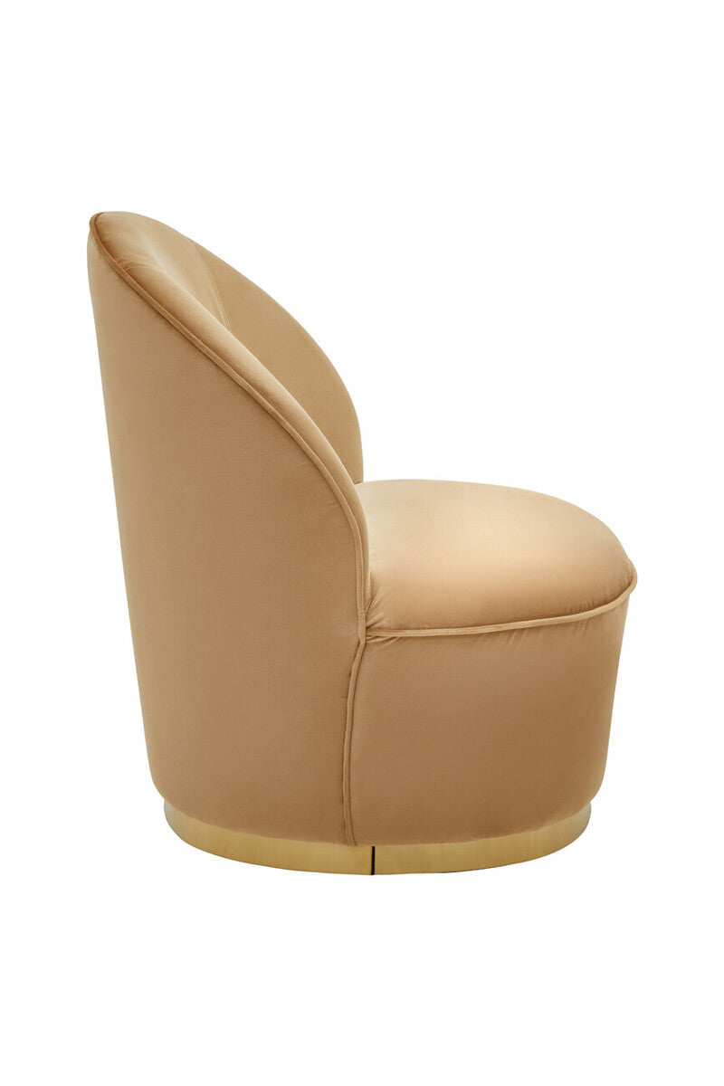 Tamra Beige Velvet Tub Chair