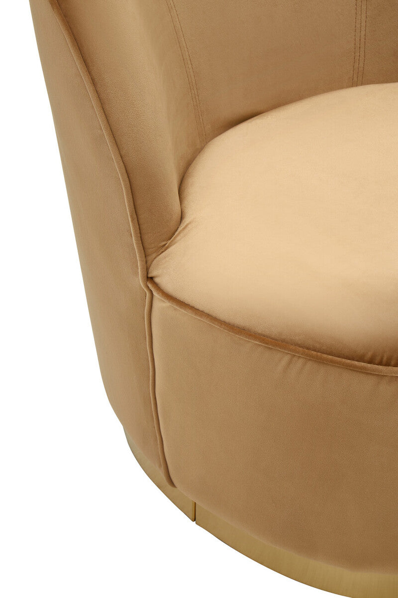 Tamra Beige Velvet Tub Chair