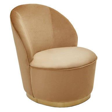 Tamra Beige Velvet Tub Chair