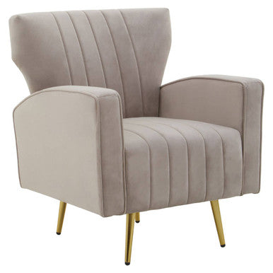 Hayley Mink Velvet Armchair with Gold Finish Legs