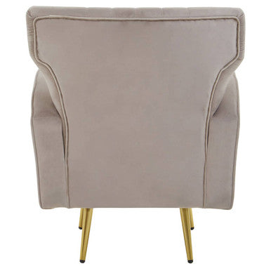 Hayley Mink Velvet Armchair with Gold Finish Legs
