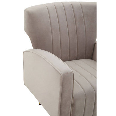 Hayley Mink Velvet Armchair with Gold Finish Legs