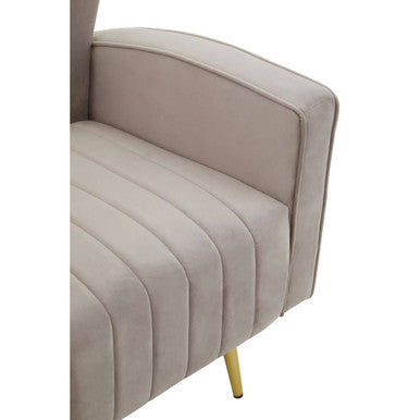 Hayley Mink Velvet Armchair with Gold Finish Legs
