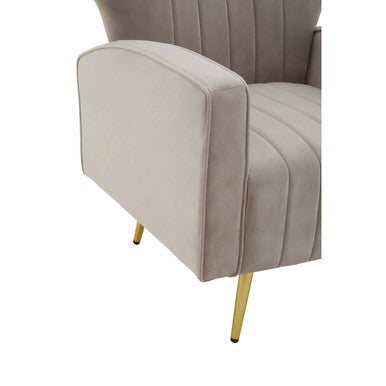 Hayley Mink Velvet Armchair with Gold Finish Legs