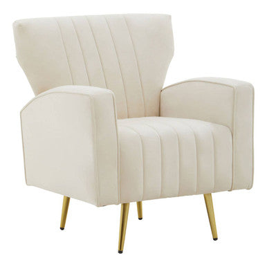 Hayley Natural Velvet Armchair