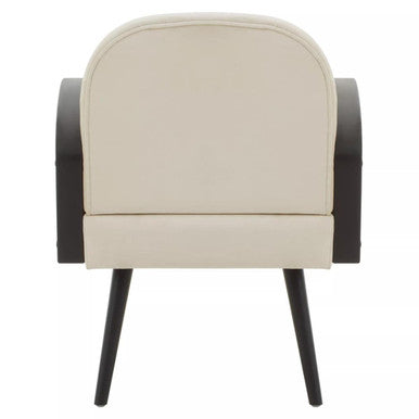 Hala Cream Velvet and Rattan Armchair