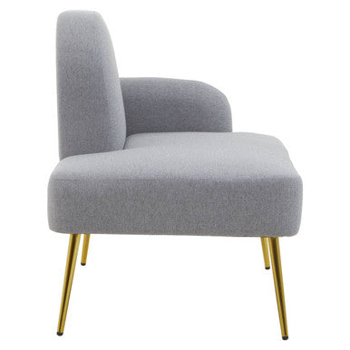 Heather Grey Linen Effect Right Hand Chaise Longue