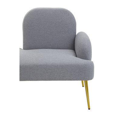 Heather Grey Linen Effect Right Hand Chaise Longue