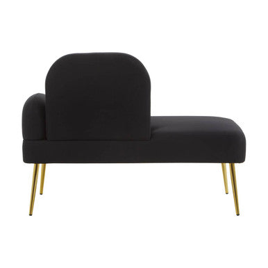 Heather Black Linen Effect Right Hand Chaise Longue