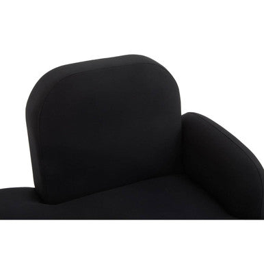 Heather Black Linen Effect Right Hand Chaise Longue