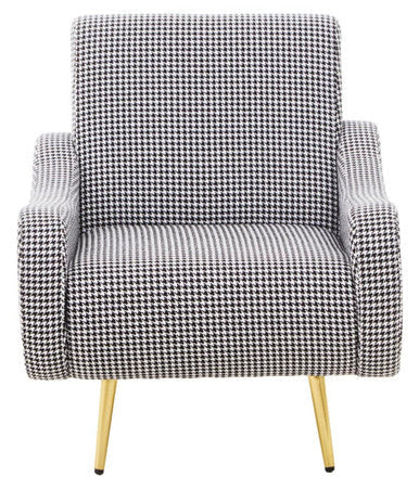 Holli Black and White Houndstooth Armchair