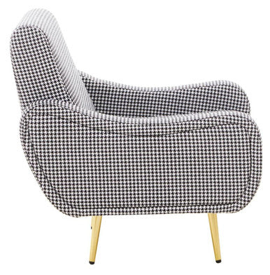 Holli Black and White Houndstooth Armchair