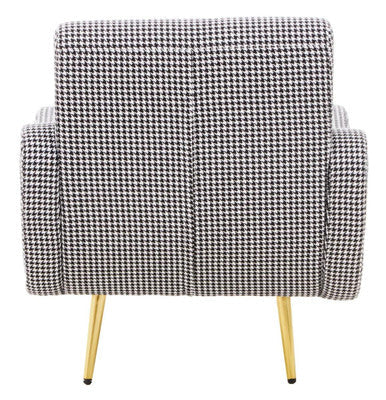 Holli Black and White Houndstooth Armchair