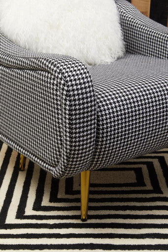 Holli Black and White Houndstooth Armchair