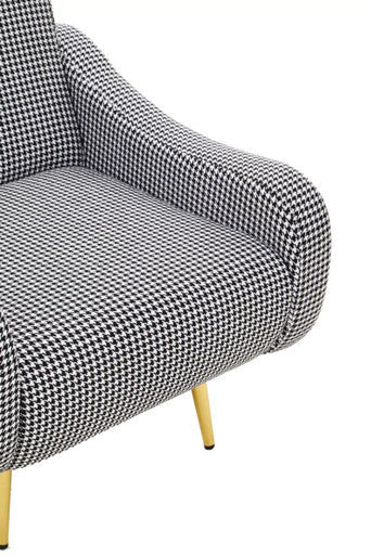Holli Black and White Houndstooth Armchair