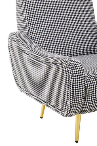 Holli Black and White Houndstooth Armchair