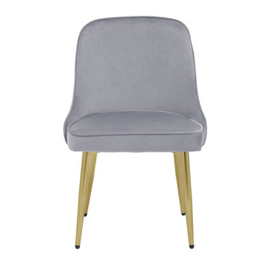 Demi Grey Velvet Dining Chair with Brushed Gold Finish Legs
