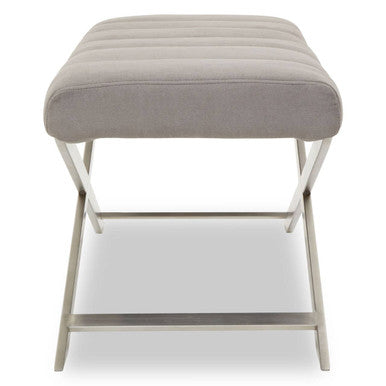 Gilden Grey Fabric Bench with Cross Base