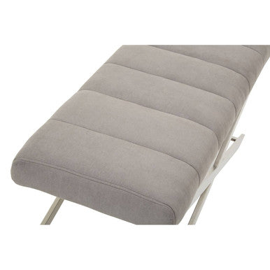 Gilden Grey Fabric Bench with Cross Base