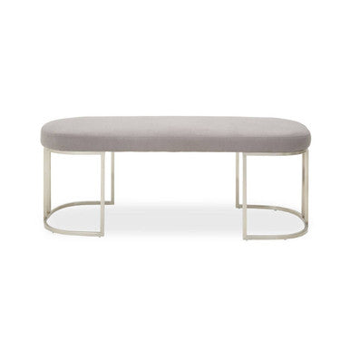 Gilden Grey Fabric Bench with Curved Base