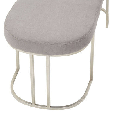 Gilden Grey Fabric Bench with Curved Base