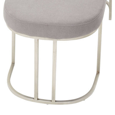 Gilden Grey Fabric Bench with Curved Base